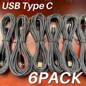6pcs 10ft USBC Fast Charger CableAndroid Type