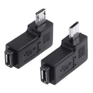 2Pcs Micro USB Female To Micro USB Male Connector 90 Degree Micro USB