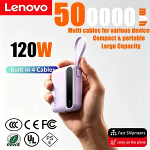 Lenovo 2026 500000mAh 4-in-1 Power Bank