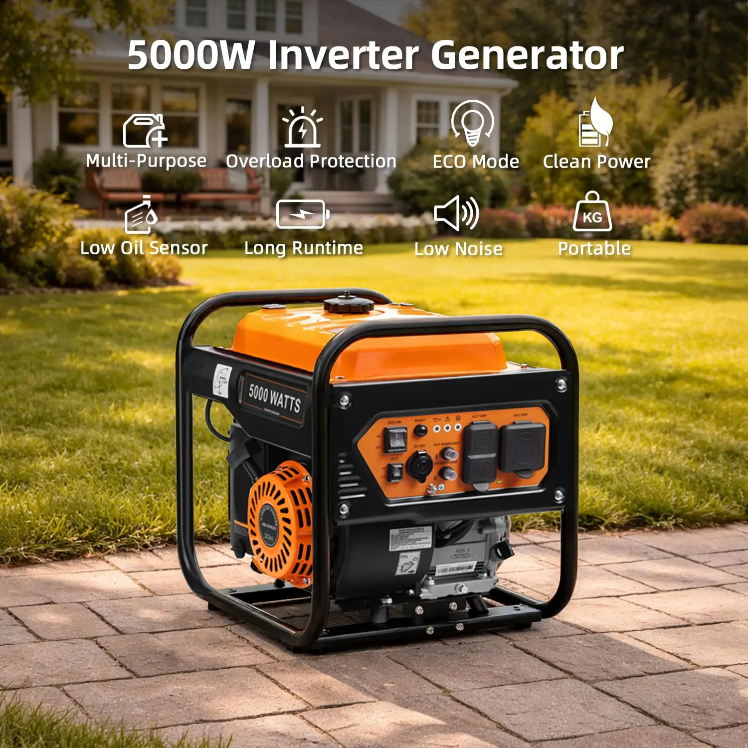 5000-Watts Portable Inverter Generator, - Image 3