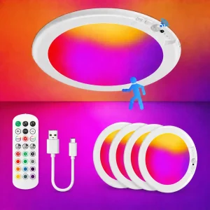 3 Packs Wireless RGB&White Ceiling Lights