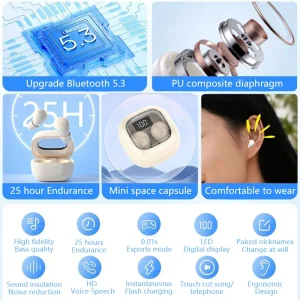 SK Small Earbuds Wireless Bluetooth Headset - Thumbnail Image 6