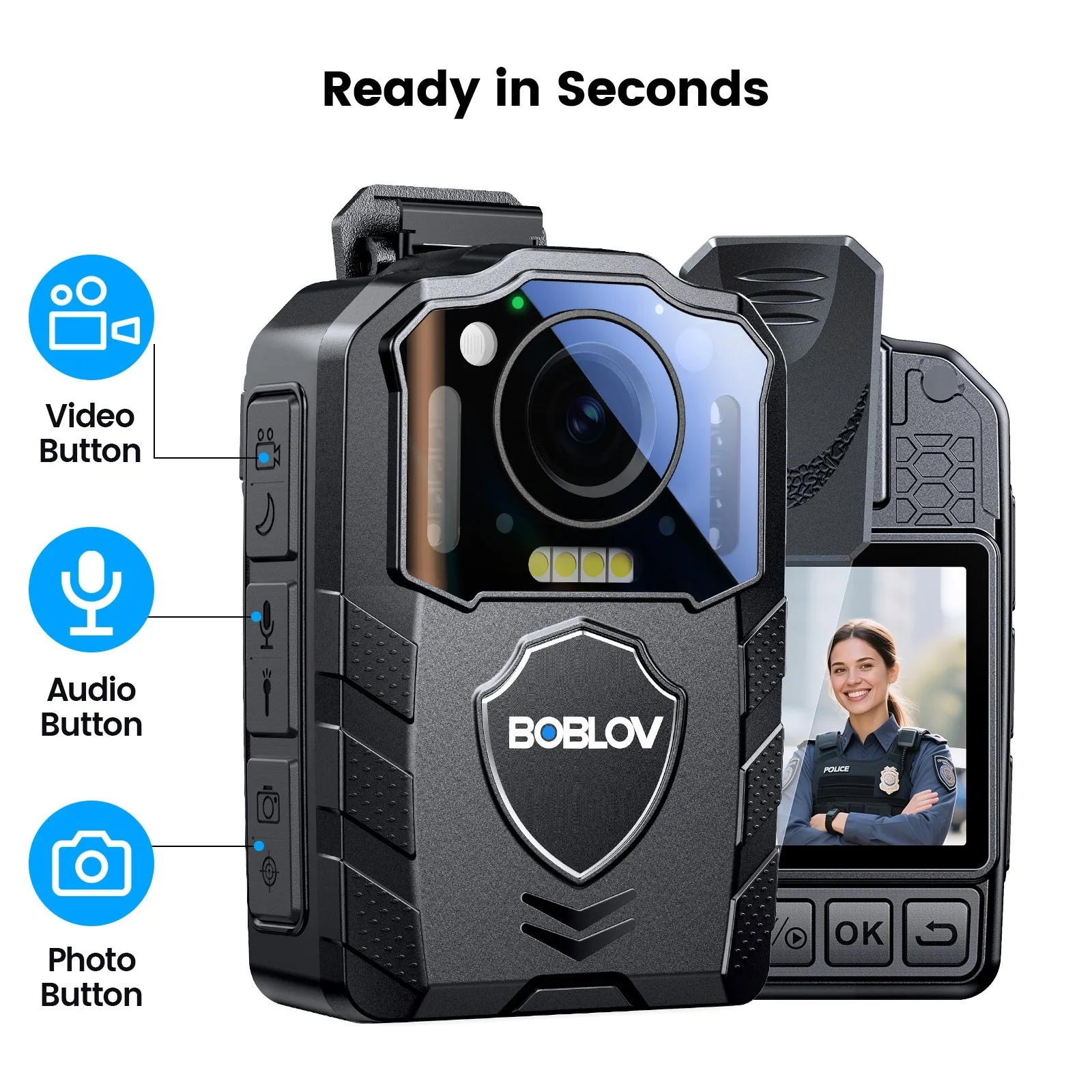 BOBLOV KJ25 1080P Body Camera - Image 1
